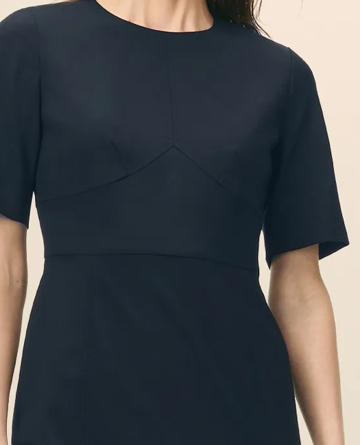しなぼんページ2WAY HERRINGBONE JACKET DRESS Boatneck Sheath Dress in Herringbone Cotton Blend