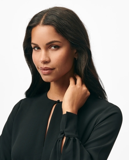 Keyhole Dress in Fine Twill Stretch Crepe, image 4