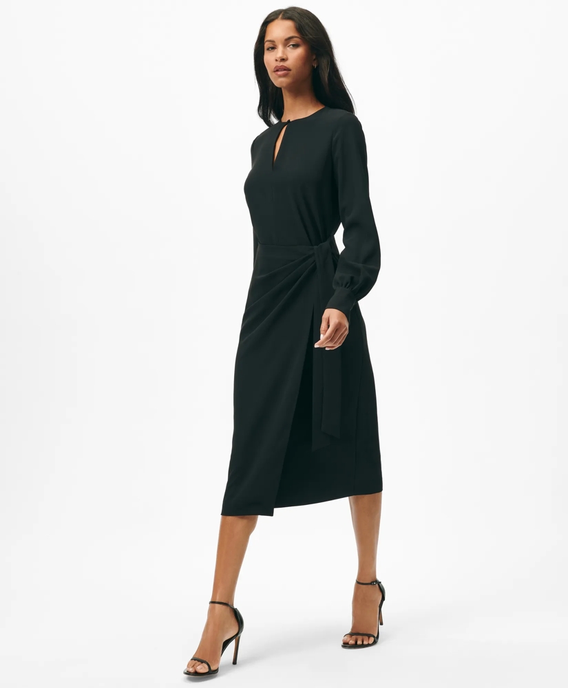Keyhole Dress in Fine Twill Stretch Crepe, image 5
