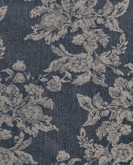 Cotton Denim Floral Jacquard Sheath Dress
