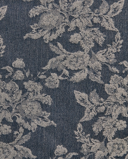 Cotton Denim Floral Jacquard Sheath Dress, image 6