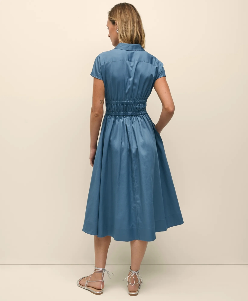 Women's Cotton Smocked Waist Cap-Sleeve Shirt Dress | Brooks