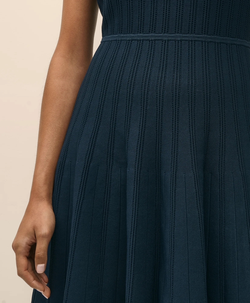 A-Line Pleated Short-Sleeve Sweater Dress, image 3