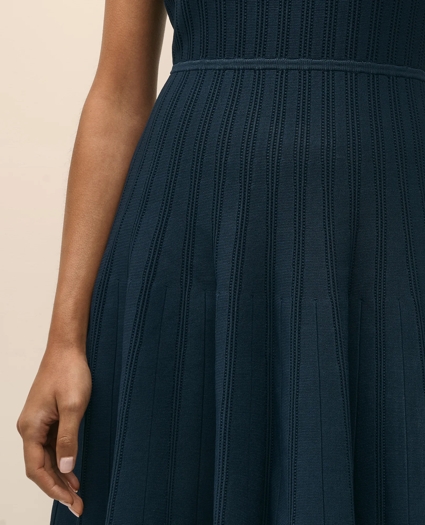 A-Line Pleated Short-Sleeve Sweater Dress, image 3