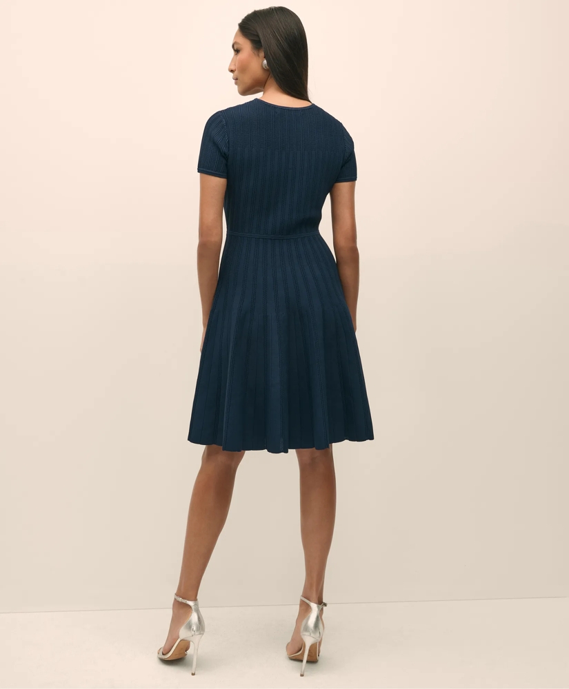 A-Line Pleated Short-Sleeve Sweater Dress, image 5