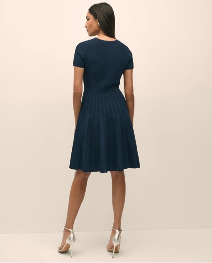 A-Line Pleated Short-Sleeve Sweater Dress, image 5