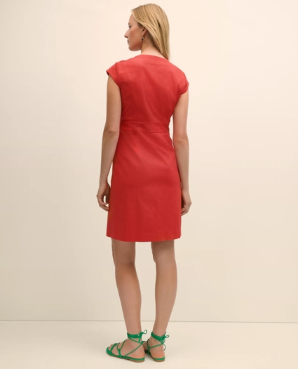 Button Front Dress in Cotton Faille, image 4