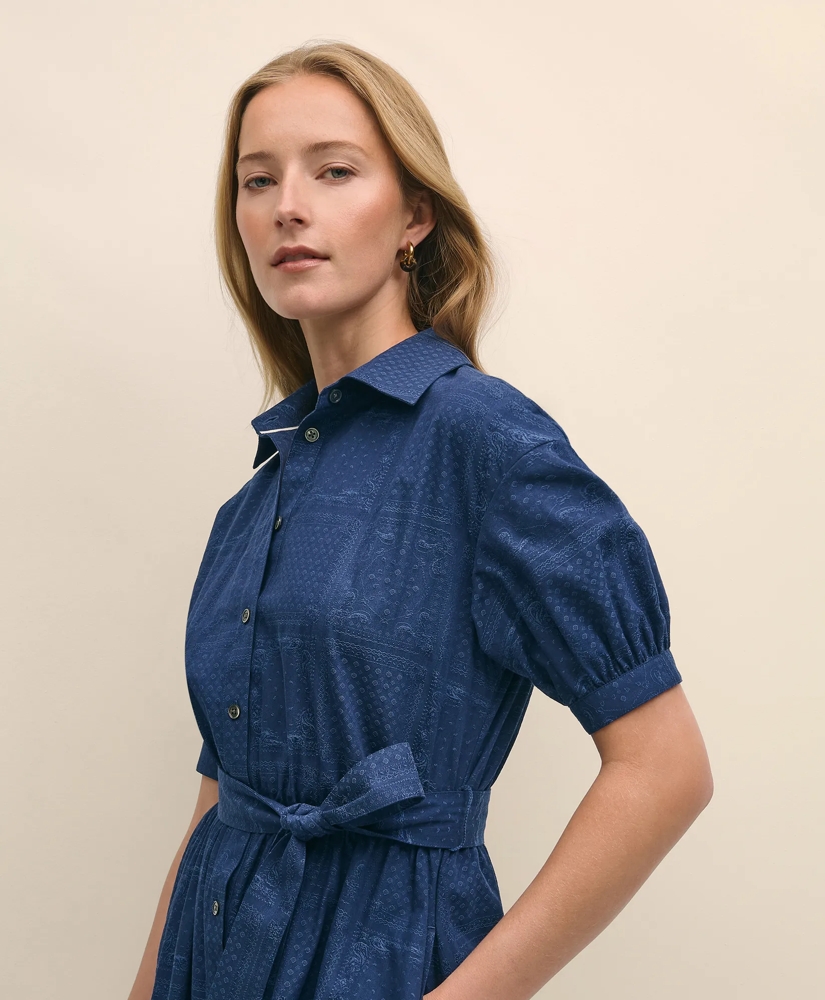 Women's Cotton Paisley A-line Shirt Dress | Brooks Brothers