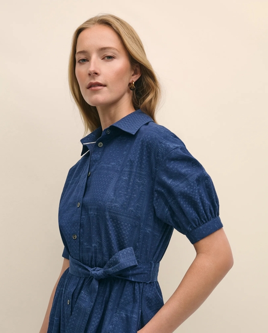 Cotton Paisley A-line Shirt Dress