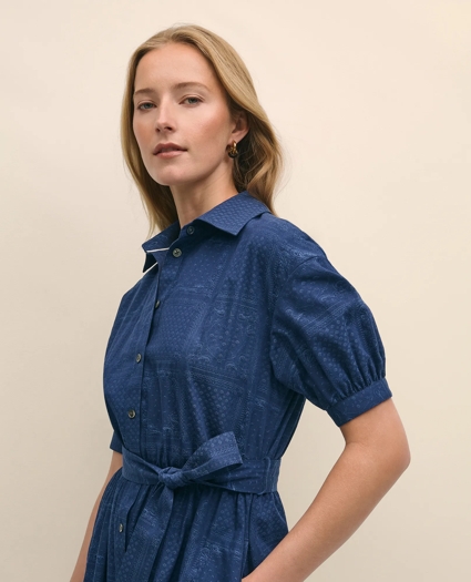 Cotton Paisley A-line Shirt Dress, image 3