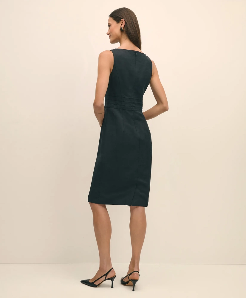 Linen Blend Bow Sheath Dress