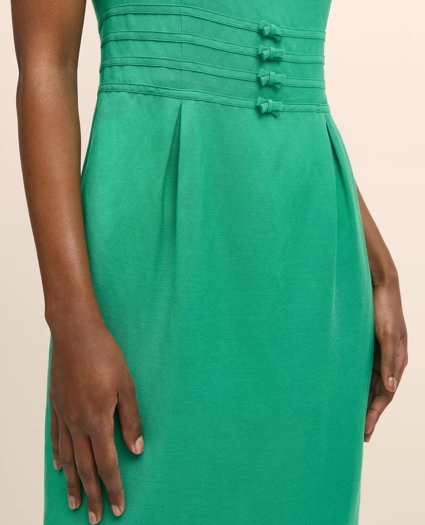 Linen Blend Bow Sheath Dress, image 3