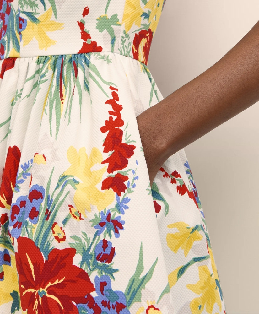 Floral A-Line Dress in Cotton Blend, image 5