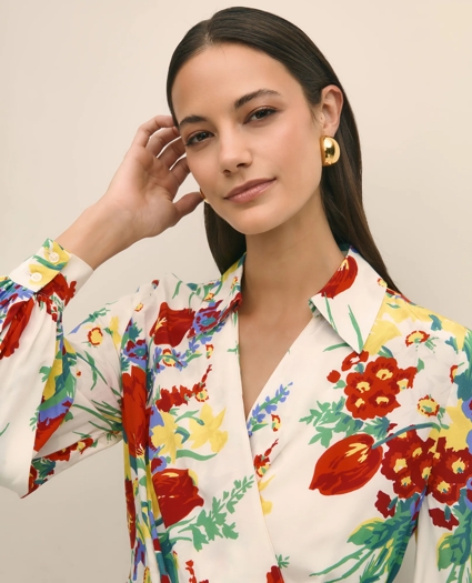 Floral Wrap Dress in Crepe, image 2