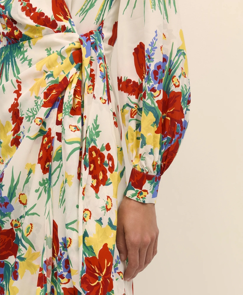 Floral Wrap Dress in Crepe, image 4