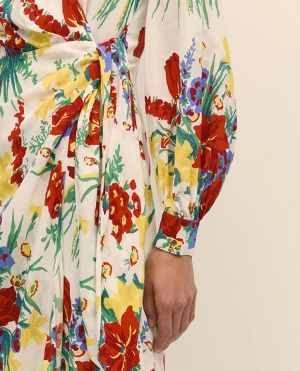 Floral Wrap Dress in Crepe, image 4