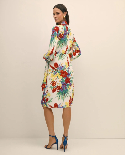 Floral Wrap Dress in Crepe