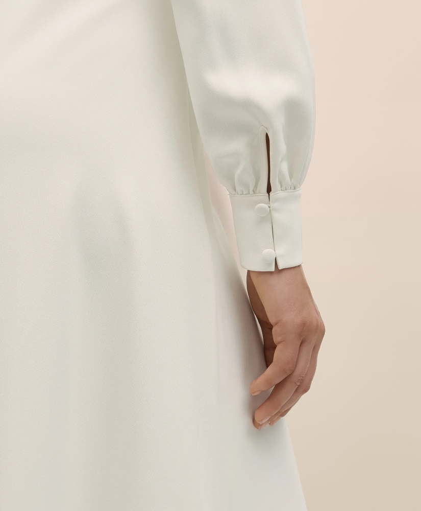 Fit-And-Flare Crepe Wrap Dress, image 5