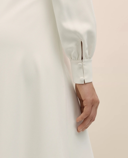 Fit-And-Flare Crepe Wrap Dress, image 5