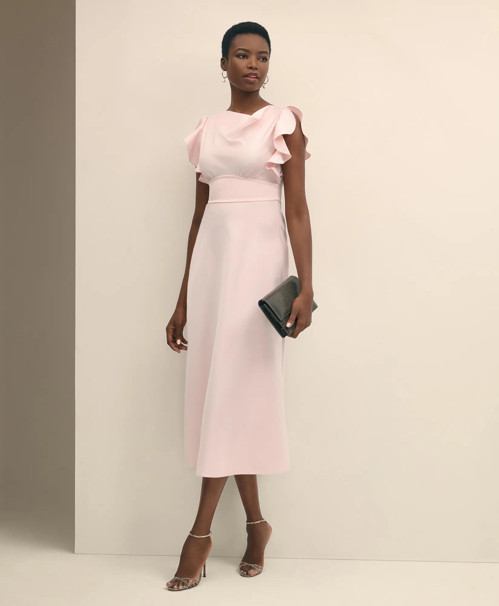 Crepe Butterfly Sleeve Maxi Dress