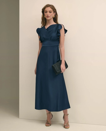 Crepe Butterfly Sleeve Maxi Dress, image 1