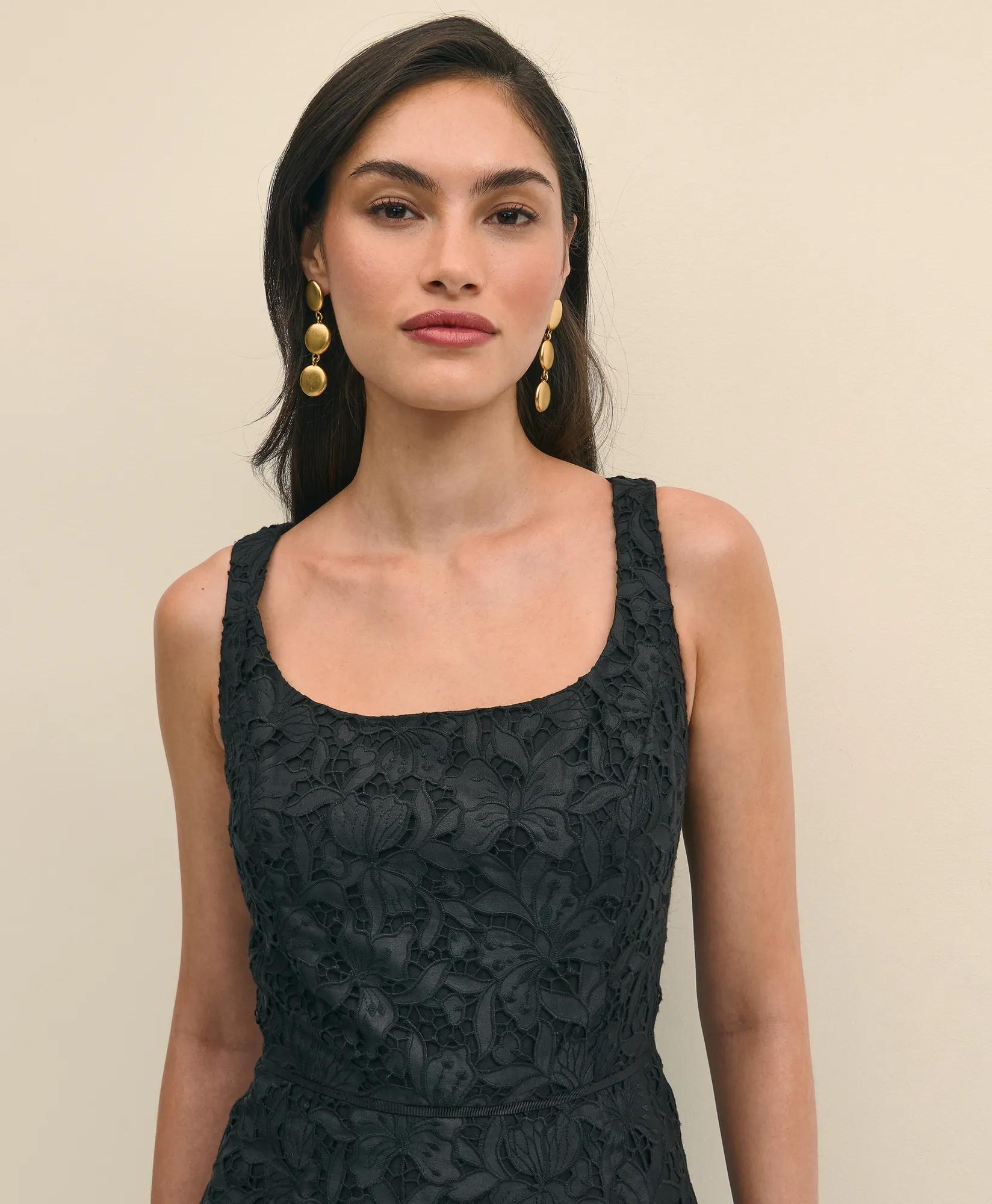 Floral Lace Overlay Sheath Dress