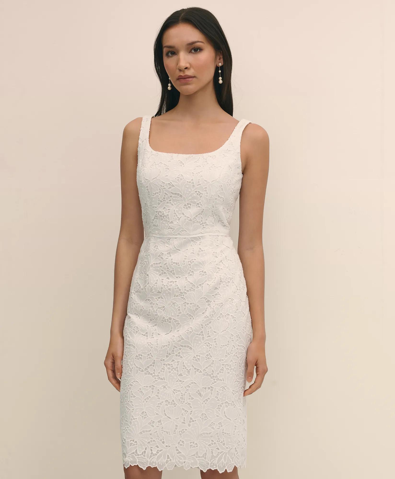 Floral Lace Overlay Sheath Dress