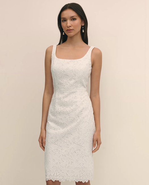 Floral Lace Overlay Sheath Dress
