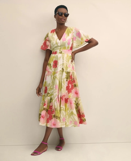 Cotton Floral Tiered Maxi Dress, image 1