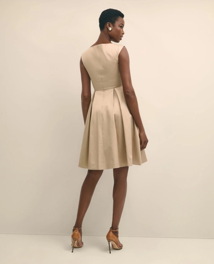 Cotton Sateen Fit-And-Flare Dress, image 4