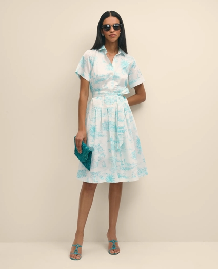 Supima® Satin Cotton Bermuda Toile Shirt Dress, image 1