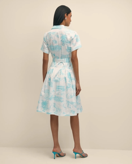 Supima® Satin Cotton Bermuda Toile Shirt Dress, image 4