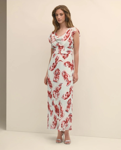 Chiffon Lobster Maxi Dress, image 3