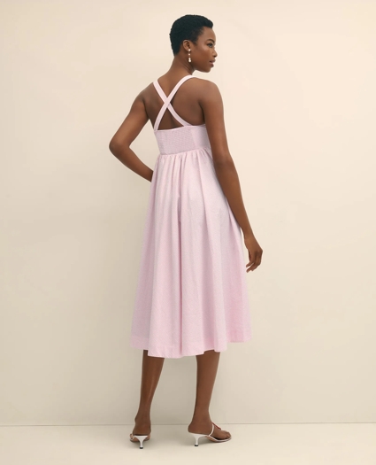 Cotton Blend Seersucker Fit-And-Flare Dress, image 5