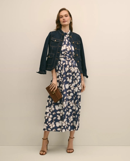 Halter Dress in Abstract Floral Print, image 2
