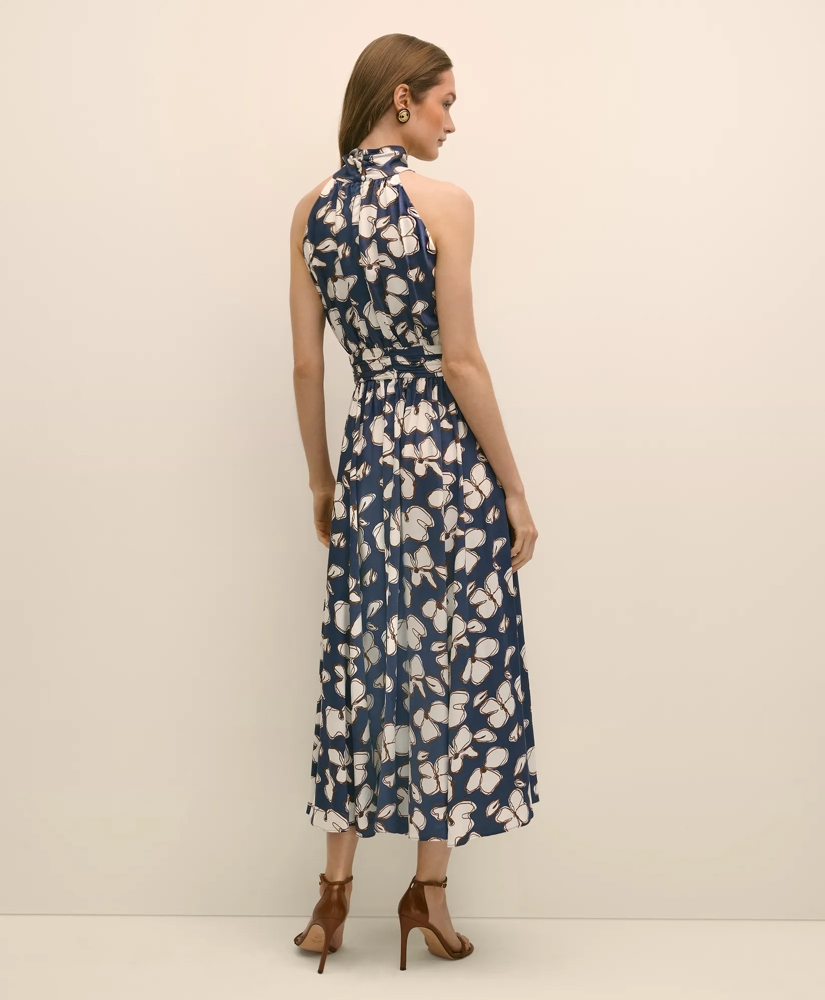 Halter Dress in Abstract Floral Print, image 4