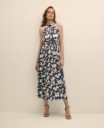 Halter Dress in Abstract Floral Print, image 5