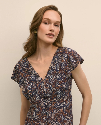 Paisley Shimmer Chevron-Stripe Dress, image 2