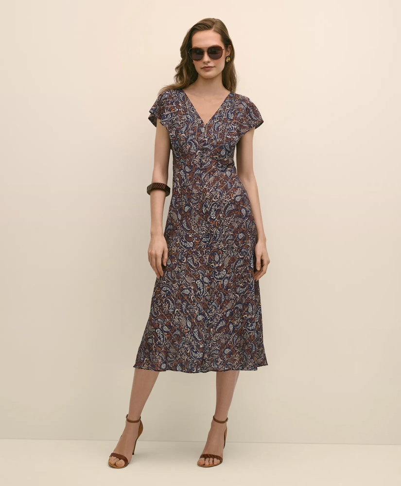 Paisley Shimmer Chevron-Stripe Dress, image 3