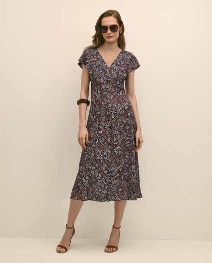 Paisley Shimmer Chevron-Stripe Dress, image 3