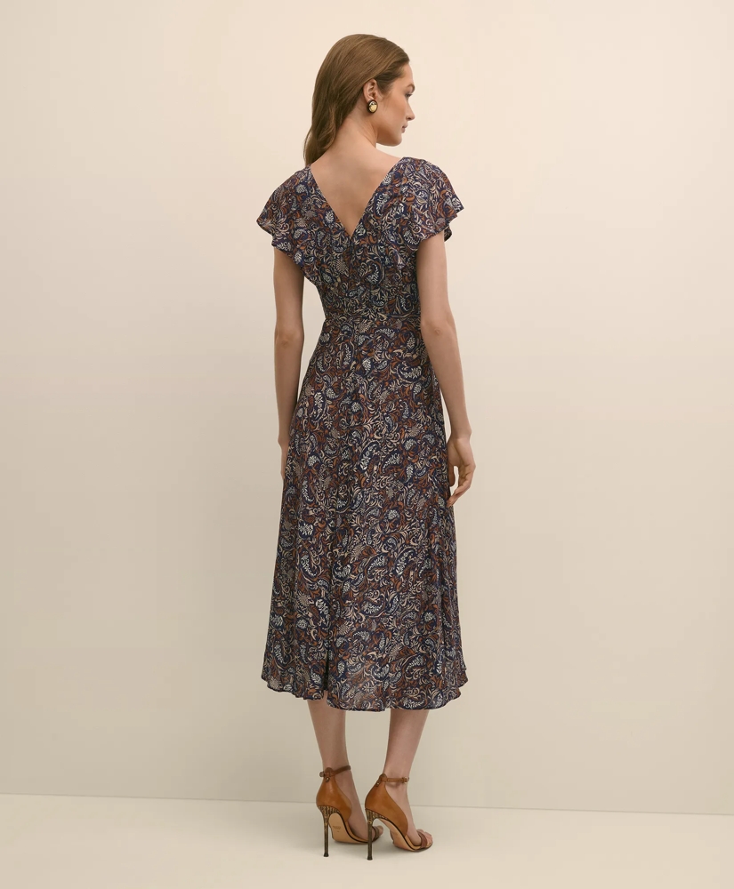 Paisley Shimmer Chevron-Stripe Dress, image 4