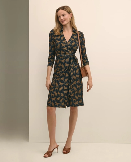 Wrap Dress in Horse Print, image 1