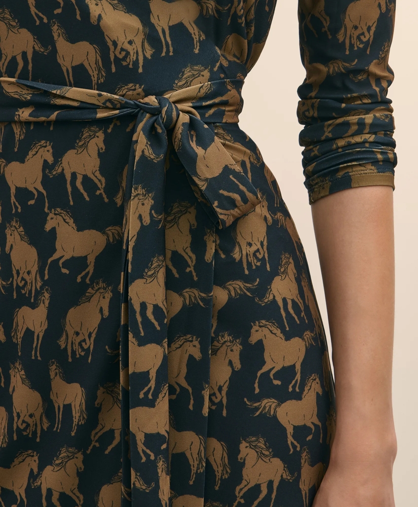 Wrap Dress in Horse Print, image 3