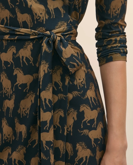 Wrap Dress in Horse Print, image 3