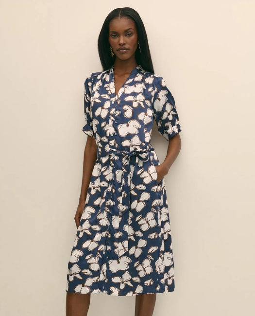Halter Dress in Abstract Floral Print