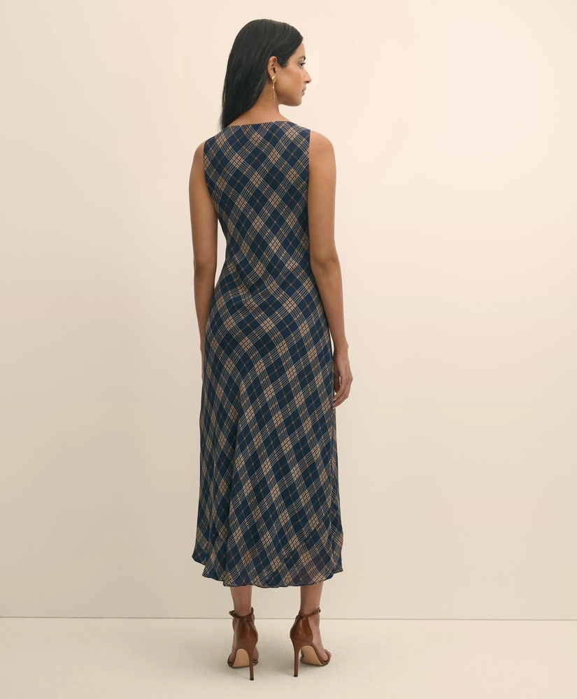 Crinkle Chiffon Plaid Maxi Dress, image 4