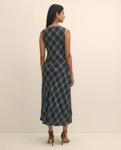 Crinkle Chiffon Plaid Maxi Dress, image 4