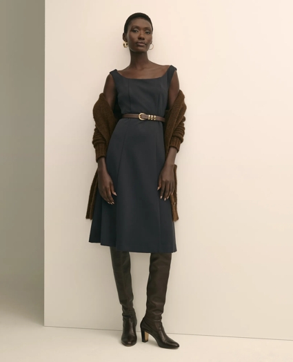 Jersey Scoop Fit-and-Flare Dress, image 1