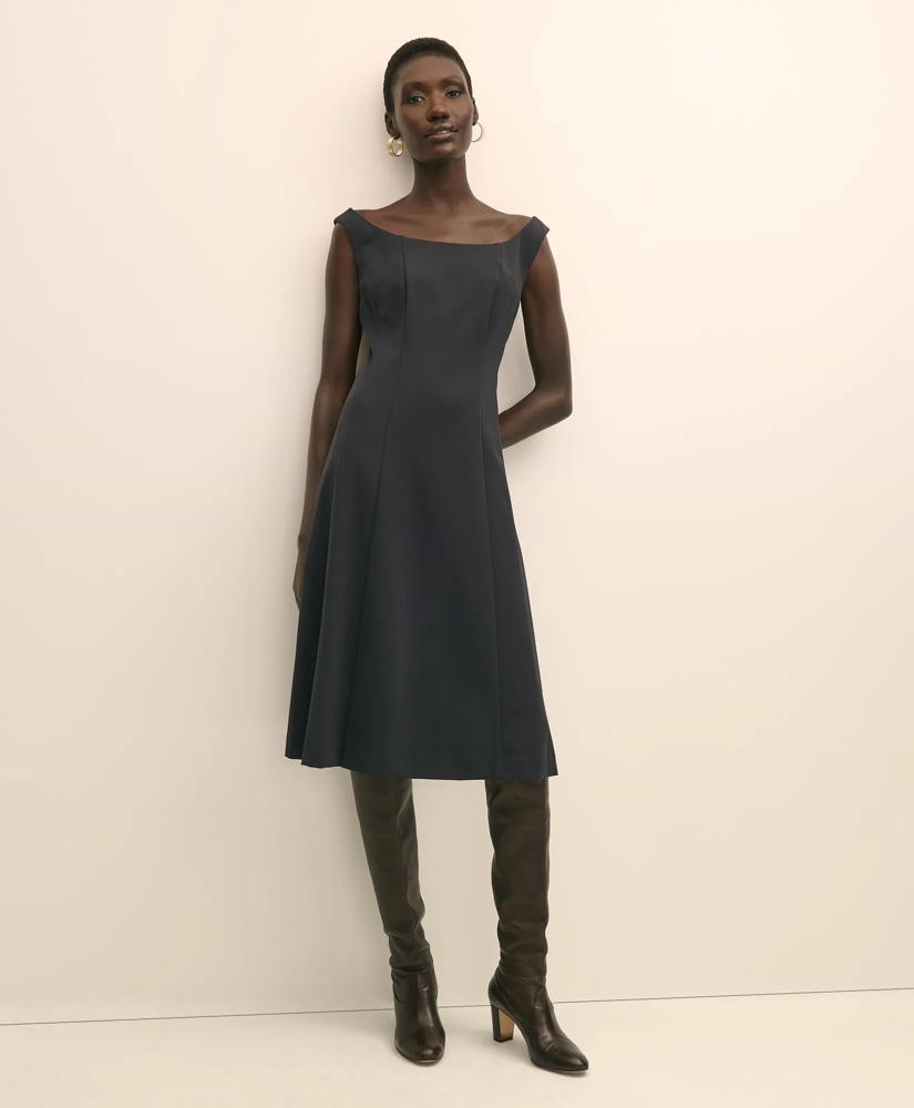 Jersey Scoop Fit-and-Flare Dress, image 2