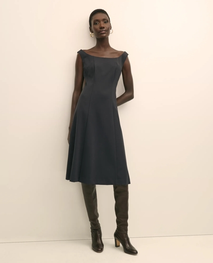 Jersey Scoop Fit-and-Flare Dress, image 2
